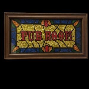 VTG A&F Products LTD Glitter Art Pub Room Sign Bar Decor Poker 13.5x7.5